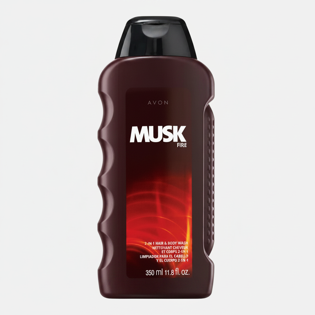 Avon Musk Fire for Men | 2-in-1 Hair & Body Wash - 350ml Energizing Cleanse