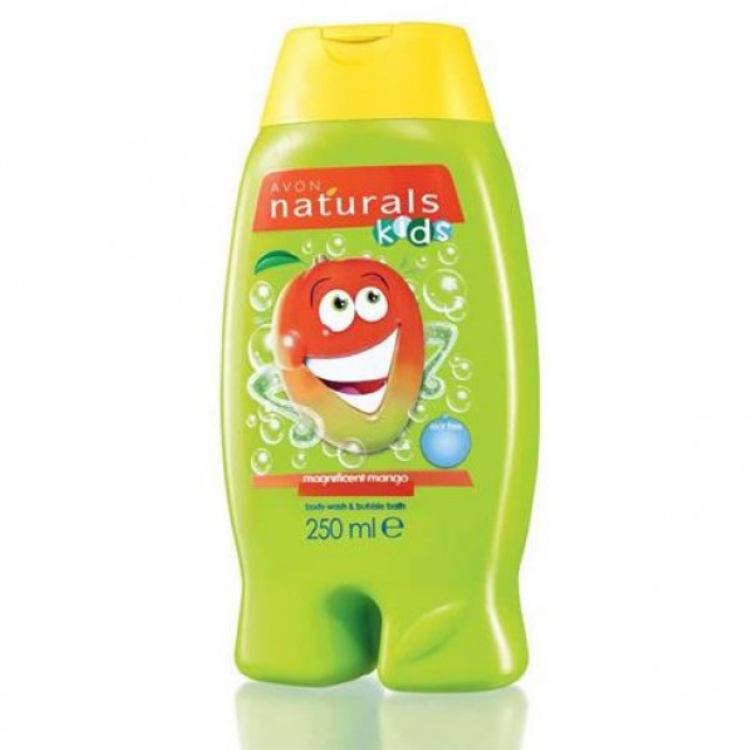 Avon Naturals Kids Rio 2 Magnificent Mango Body Wash & Bubble Bath | 250ml | Tear-Free 2-in-1 Fun