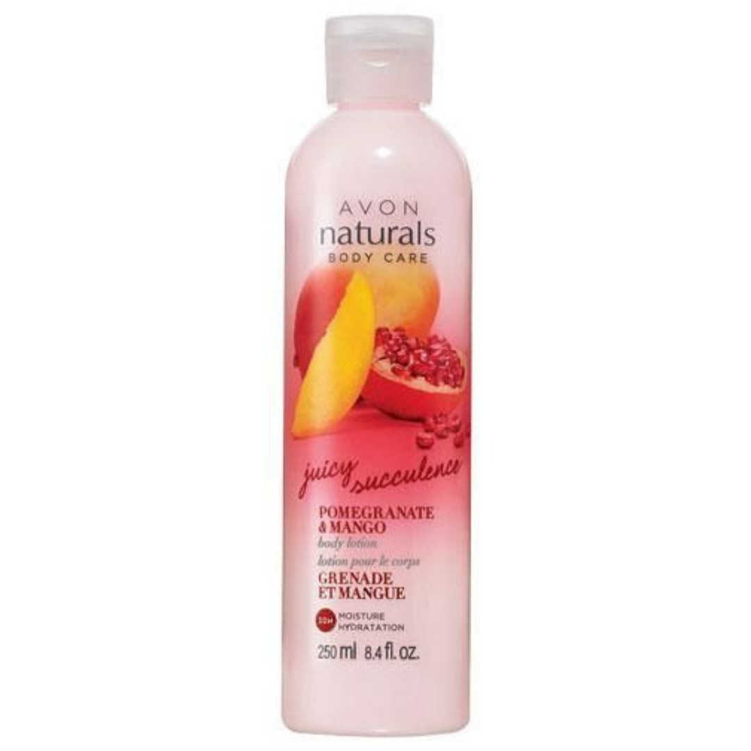 Avon Naturals Juicy Pomegranate & Mango Body Lotion | 250ml | 30-Hour Moisture & Radiant Glow