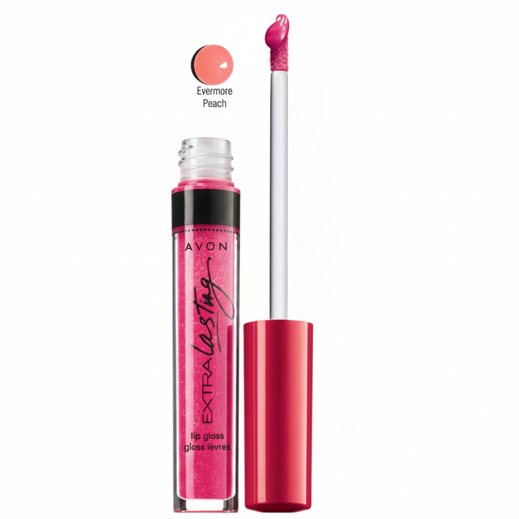 Avon Extra Lasting | 8-Hour Wear Lip Gloss - Evermore Peach