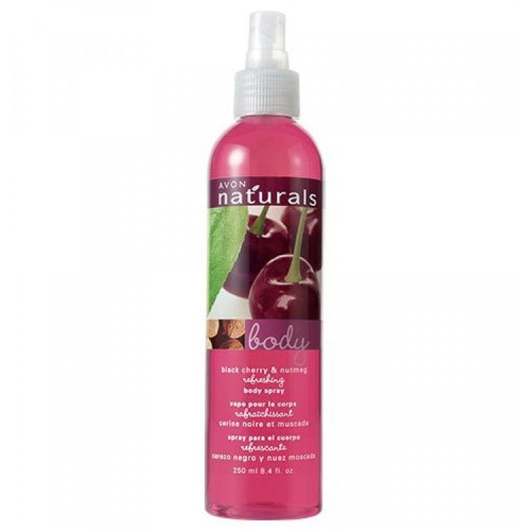Avon Naturals Black Cherry & Nutmeg Body Spray | 250ml | Dark Cherry & Warm Spice Fragrance Mist