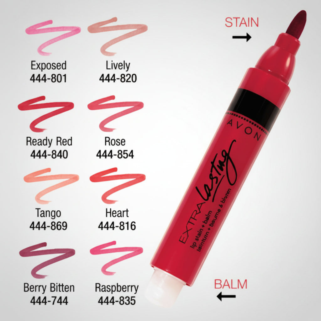 Avon Extra Lasting Lip Stain + Balm | Raspberry