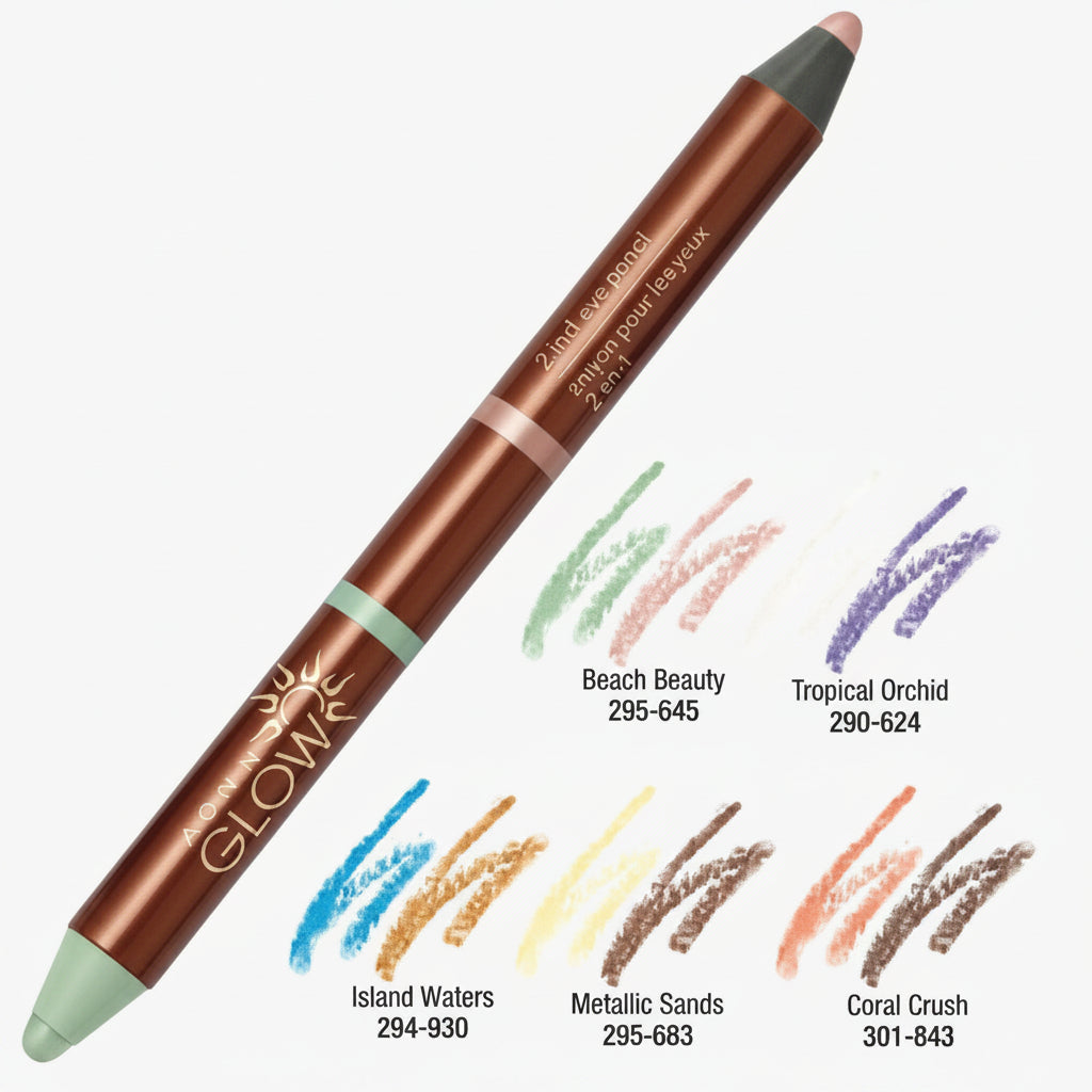 Avon Glow | Professional 2 in 1 Eye Pencil & Highlighter - Metallic Sands (Radiant Finish)