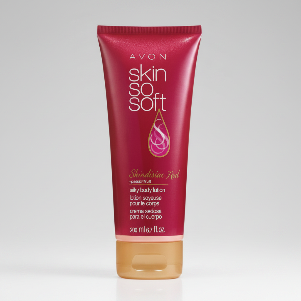 Avon Skin So Soft | Professional Skindisiac Red Silky Body Lotion - 200ml (24H Moisture)
