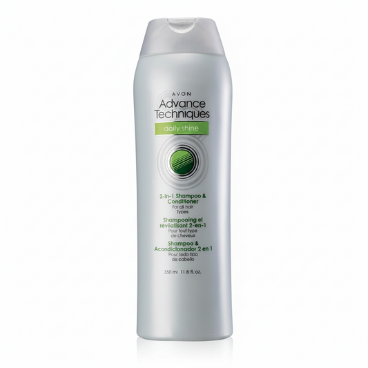 Avon Advance Techniques Daily Shine | 350ml | 2-in-1 Shampoo & Conditioner for Brilliant Shine