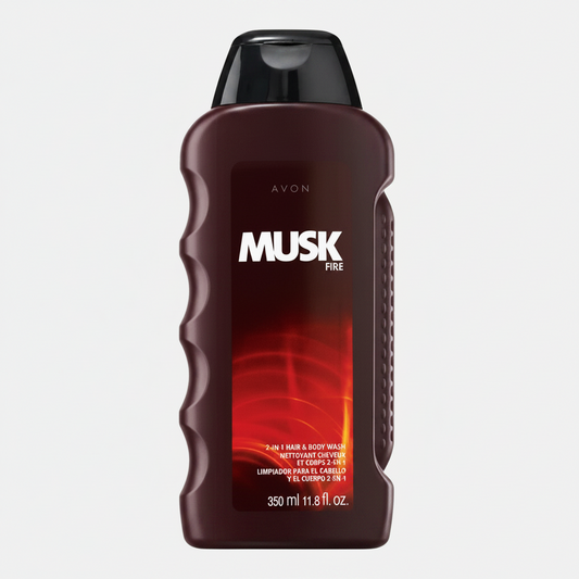 Avon Musk Fire for Men | 2-in-1 Hair & Body Wash - 350ml Energizing Cleanse
