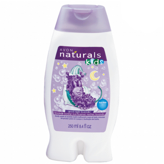 Avon Naturals Kids Good Night Lavender Body Wash & Bubble Bath | 250ml | Calming Tear-Free Formula