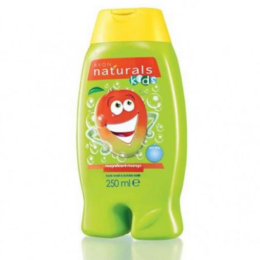 Avon Naturals Kids Rio 2 Magnificent Mango Body Wash & Bubble Bath | 250ml | Tear-Free 2-in-1 Fun