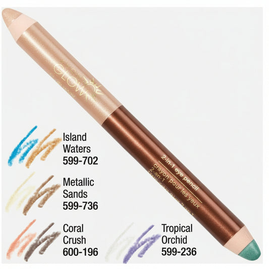 Avon Glow | Professional 2 in 1 Eye Pencil & Highlighter - Coral Crush (Radiant Finish)