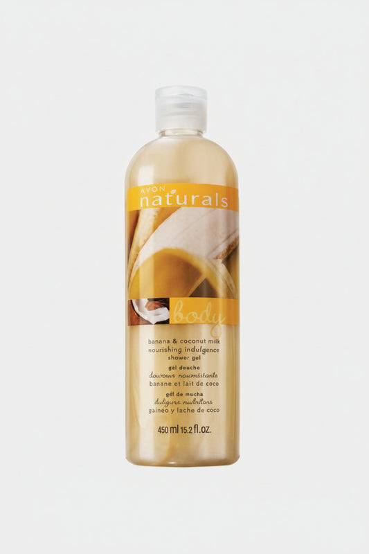 Avon Naturals Banana & Coconut Milk Shower Gel | 450ml | Creamy & Tropical Family Size Wash