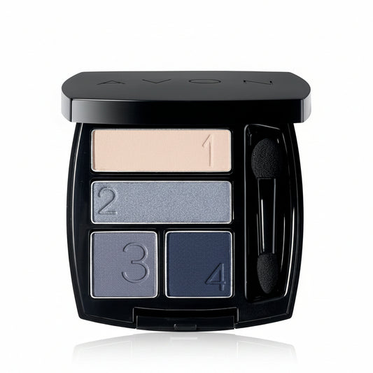 Avon True Color Eyeshadow Quad | Steel Blues