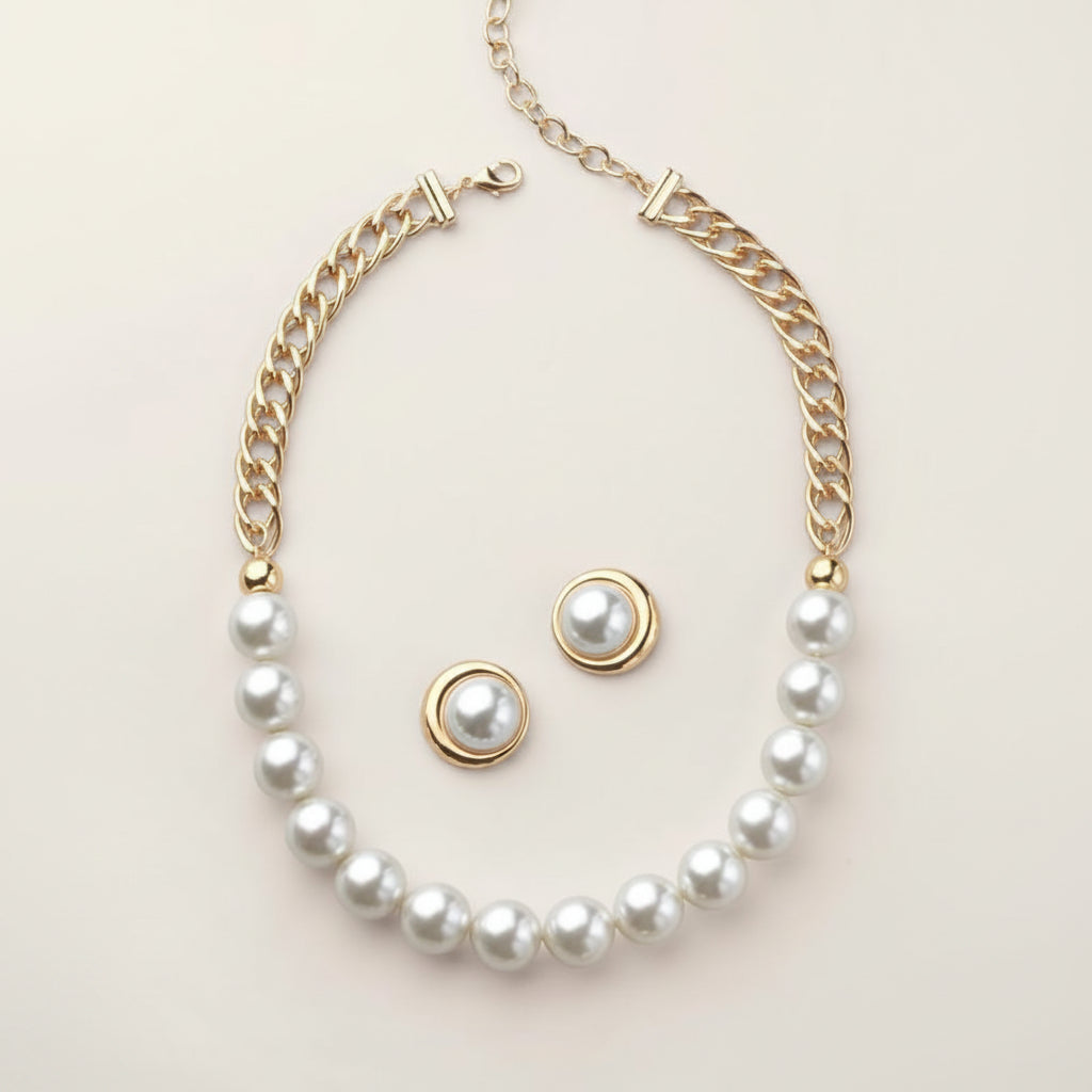 Boldly Yours Pearly Necklace and Earring Set