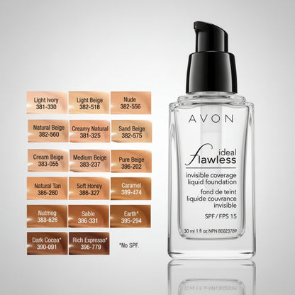 Avon Ideal Flawless Invisible Coverage Liquid Foundation | Earth
