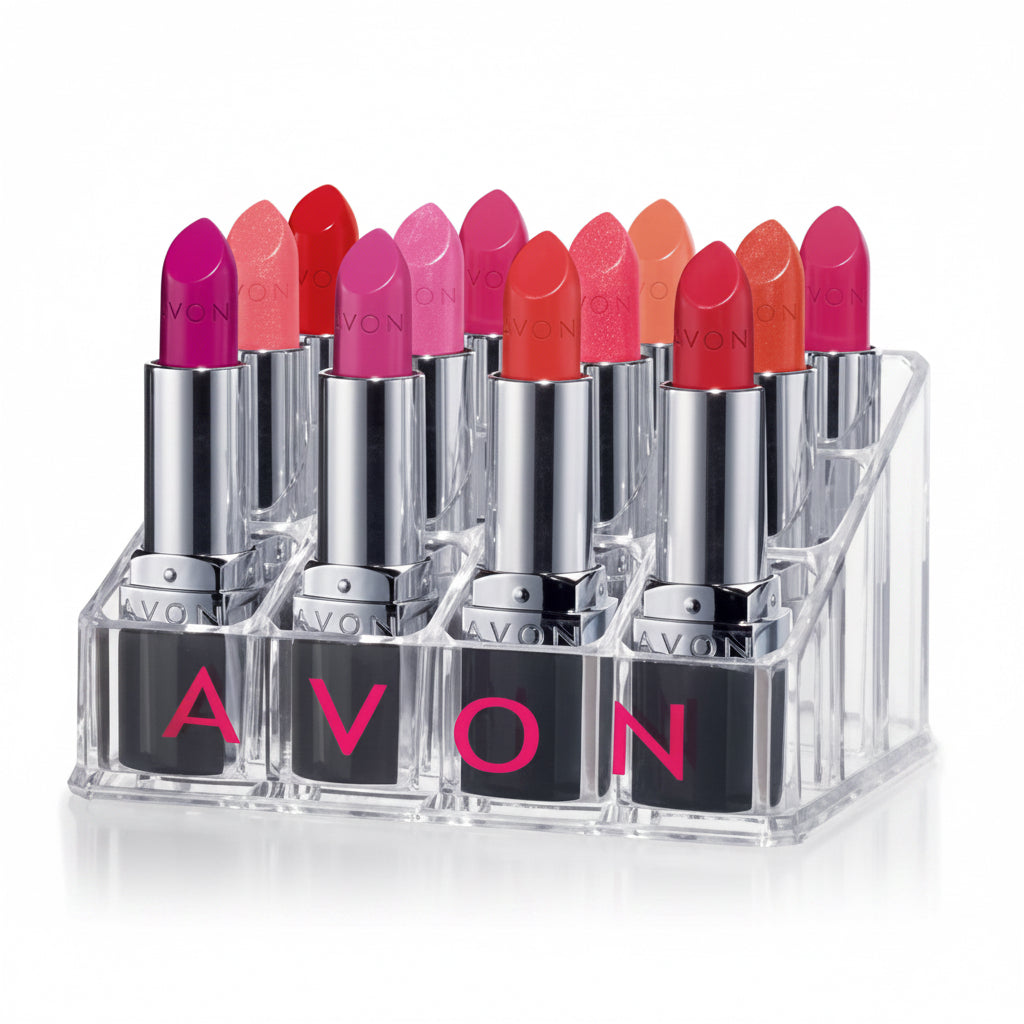 Avon | Professional Multi-Slot Lipstick Caddy - Clear Acrylic Organizer