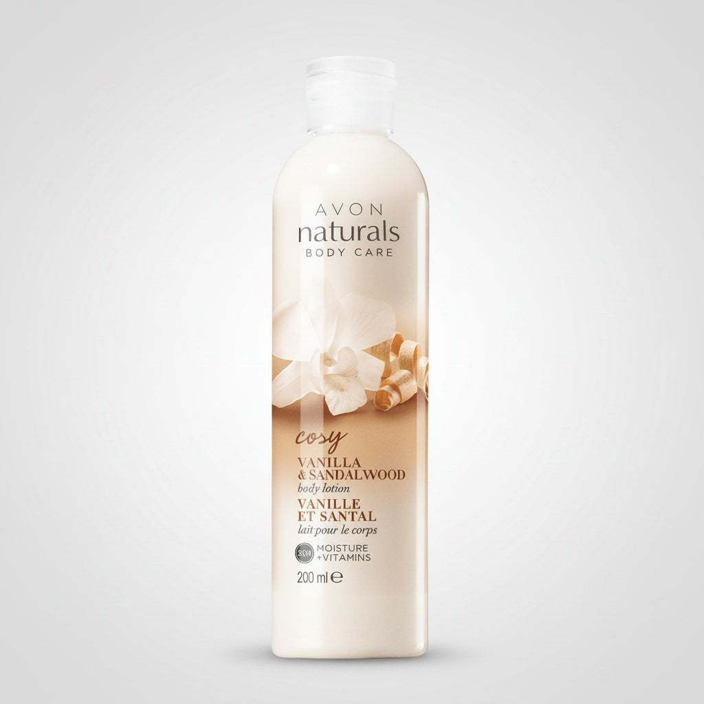 Avon Naturals Cozy Vanilla & Sandalwood Body Lotion | 250ml | Warm & Soothing Daily Moisturizer