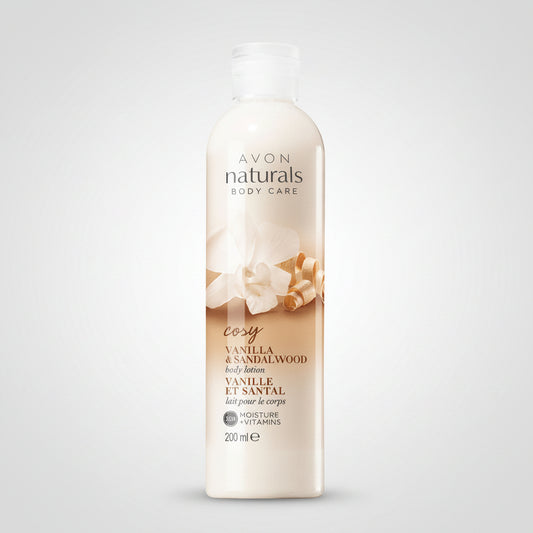 Avon Naturals Cozy Vanilla & Sandalwood Body Lotion | 250ml | Warm & Soothing Daily Moisturizer