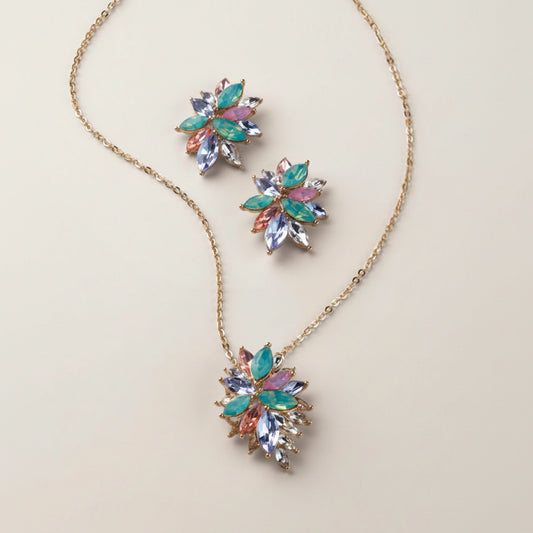 Pastel Petals Necklace and Earring Set