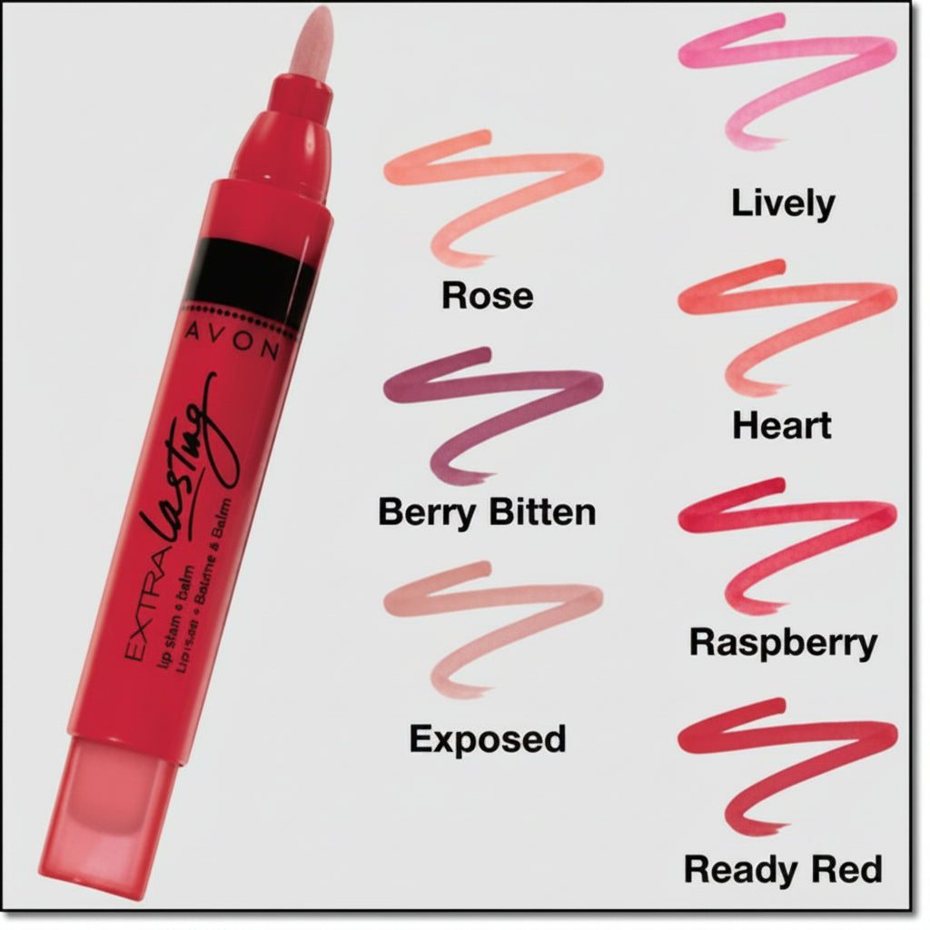 Avon Extra Lasting Lip Stain + Balm | Ready Red