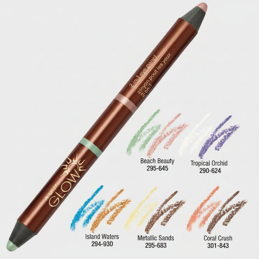 Avon Glow | Professional 2 in 1 Eye Pencil & Highlighter - Beach Beauty (Summer Radiant Finish)