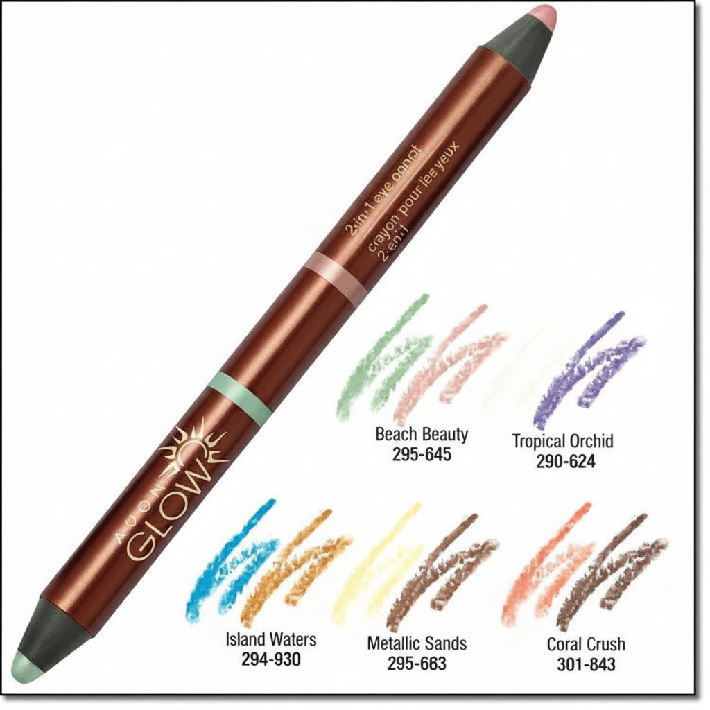Avon Glow | Professional 2 in 1 Eye Pencil & Highlighter - Tropical Orchids (Vibrant Radiant Finish)