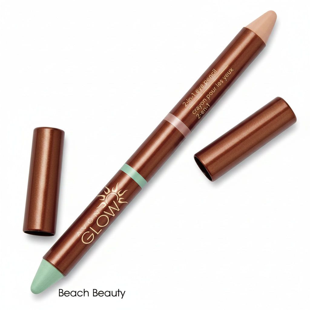 Avon Glow | Professional 2 in 1 Eye Pencil & Highlighter - Beach Beauty (Summer Radiant Finish)