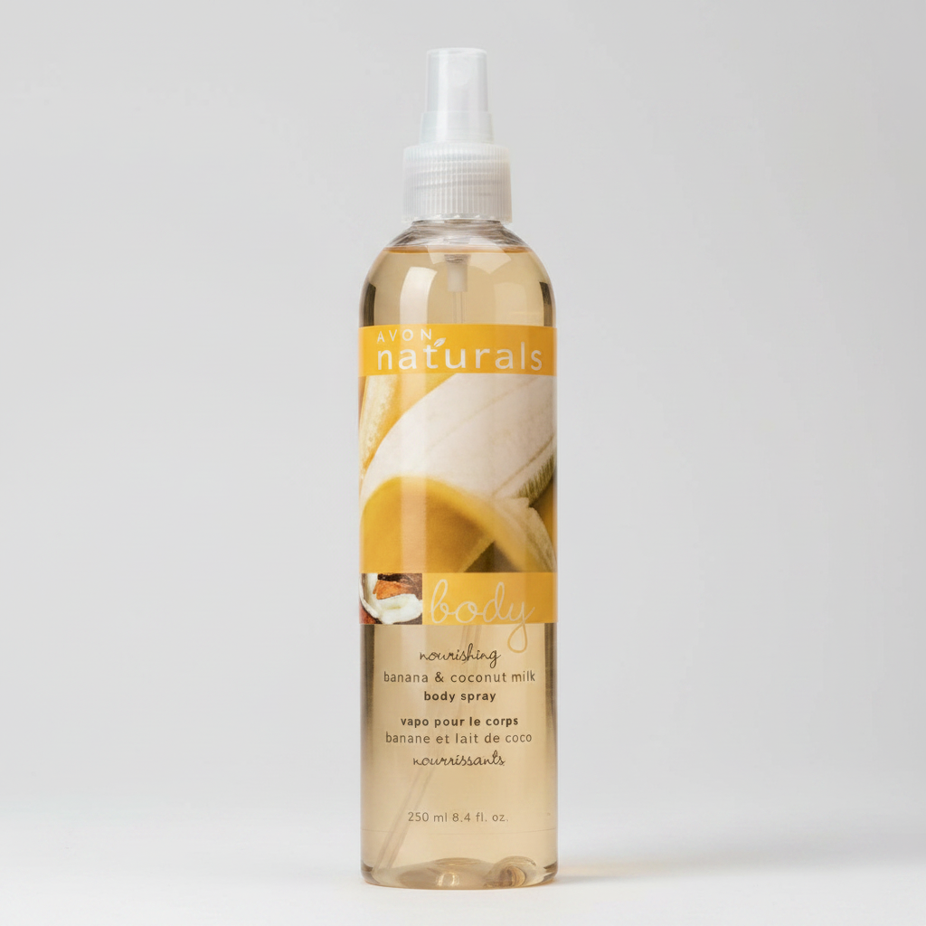 Avon Naturals Banana & Coconut Milk Body Spray | 250ml | Tropical & Sweet Fragrance Mist