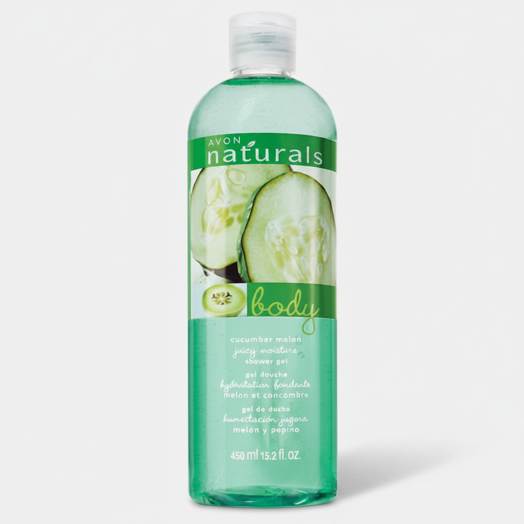 Avon Naturals Cucumber & Melon Shower Gel | 450ml | Large Family Size Refreshing Wash