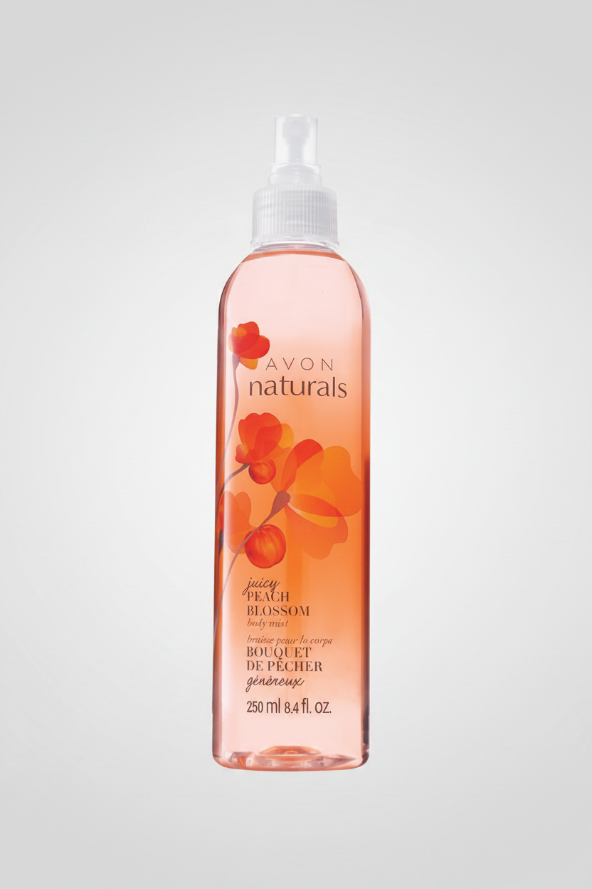 Avon Naturals Juicy Peach Blossom Body Mist | 250ml | Refreshing Fruity Fragrance Spray