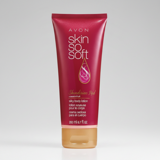 Avon Skin So Soft | Professional Skindisiac Red Silky Body Lotion - 200ml (24H Moisture)