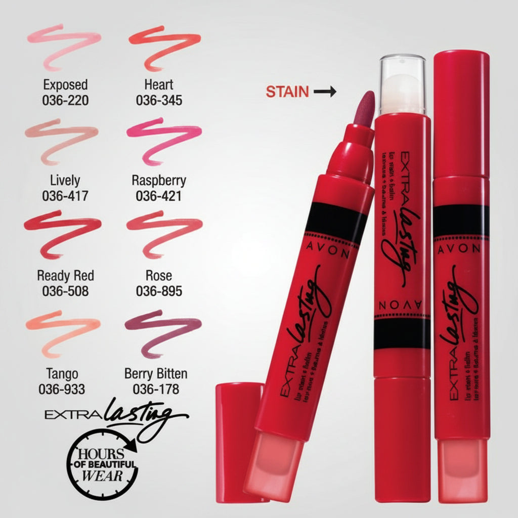Avon Extra Lasting Lip Stain + Balm | Berry Bitten